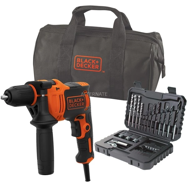 Meilleur prix ✔️ BLACK+DECKER Schlagbohrmasch. BEH710SA32-QS 710W| Mit 32-tlg.Zubehoer-Set In, Perceuse à Percussion 👍